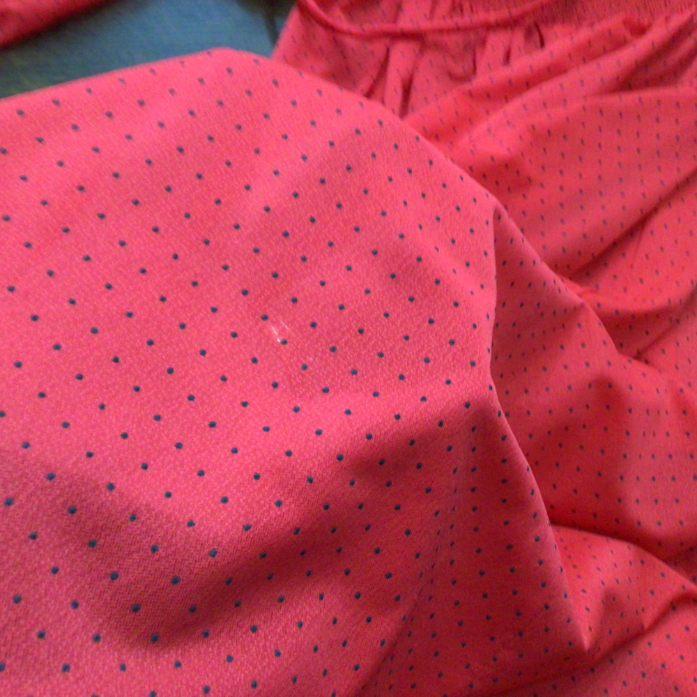 Vintage Strait  lane dress. Red with navy polka dots. Size 8 - Picture 8 of 9